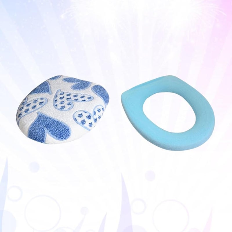 قطعتان من غطاء مقعد المرحاض السميك من الفليس، مجموعة إكسسوارات الحمام الناعمة، ديكور المنزل - Image 2